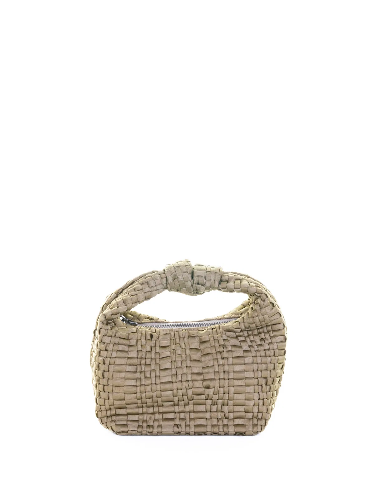 Maria La Rosa Mini Datolite Handbag In Beige Woven Rib