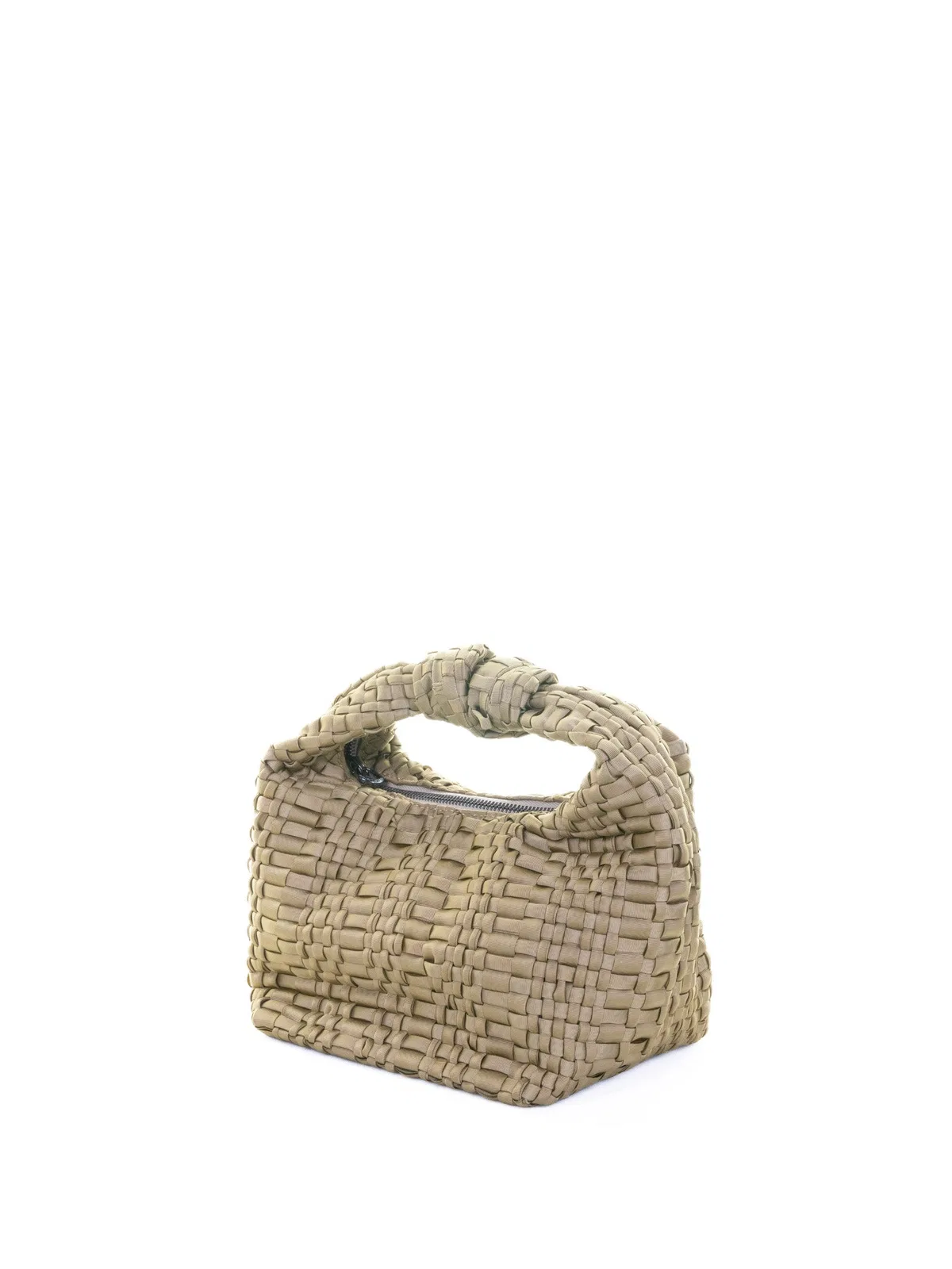 Maria La Rosa Mini Datolite Handbag In Beige Woven Rib