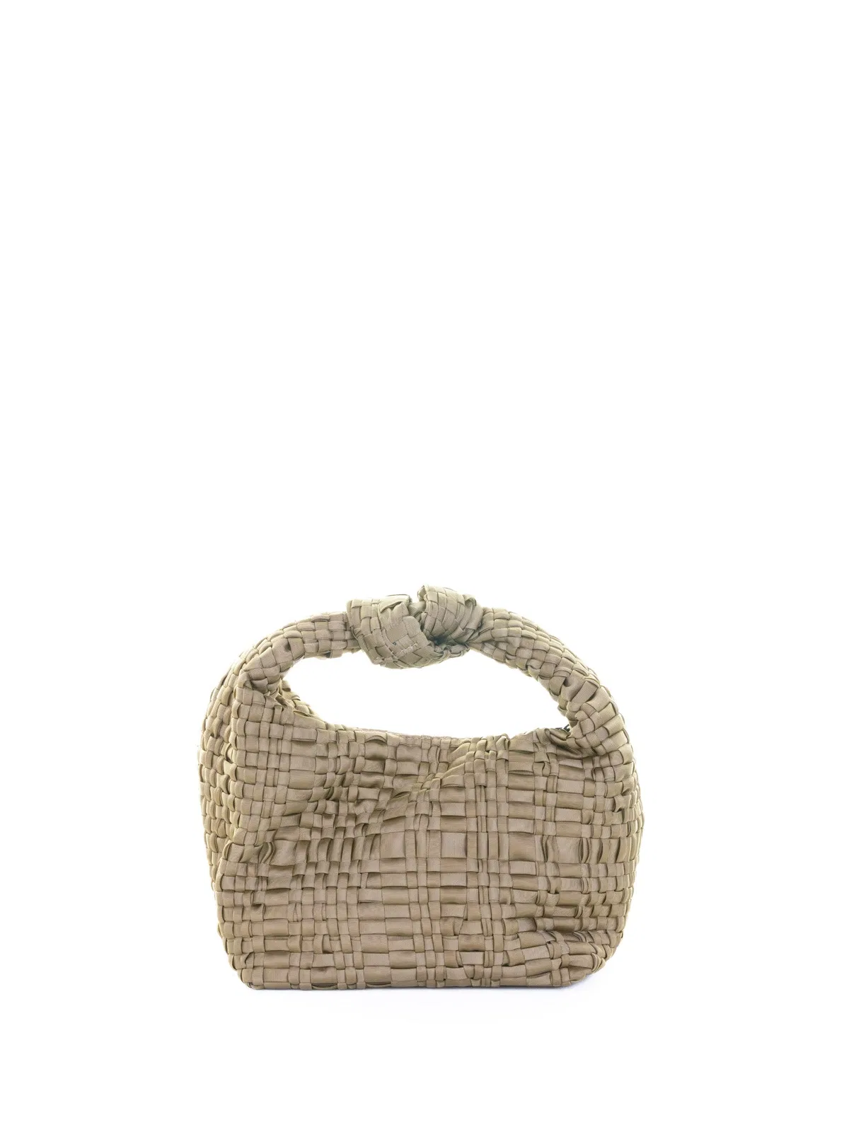 Maria La Rosa Mini Datolite Handbag In Beige Woven Rib