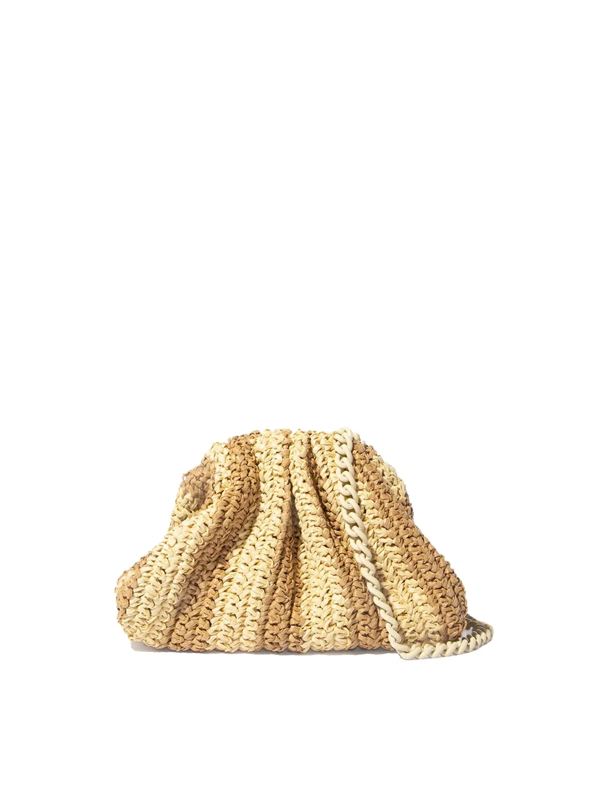 Maria La Rosa Two-Tone Crochet Clutch With Shoulder St