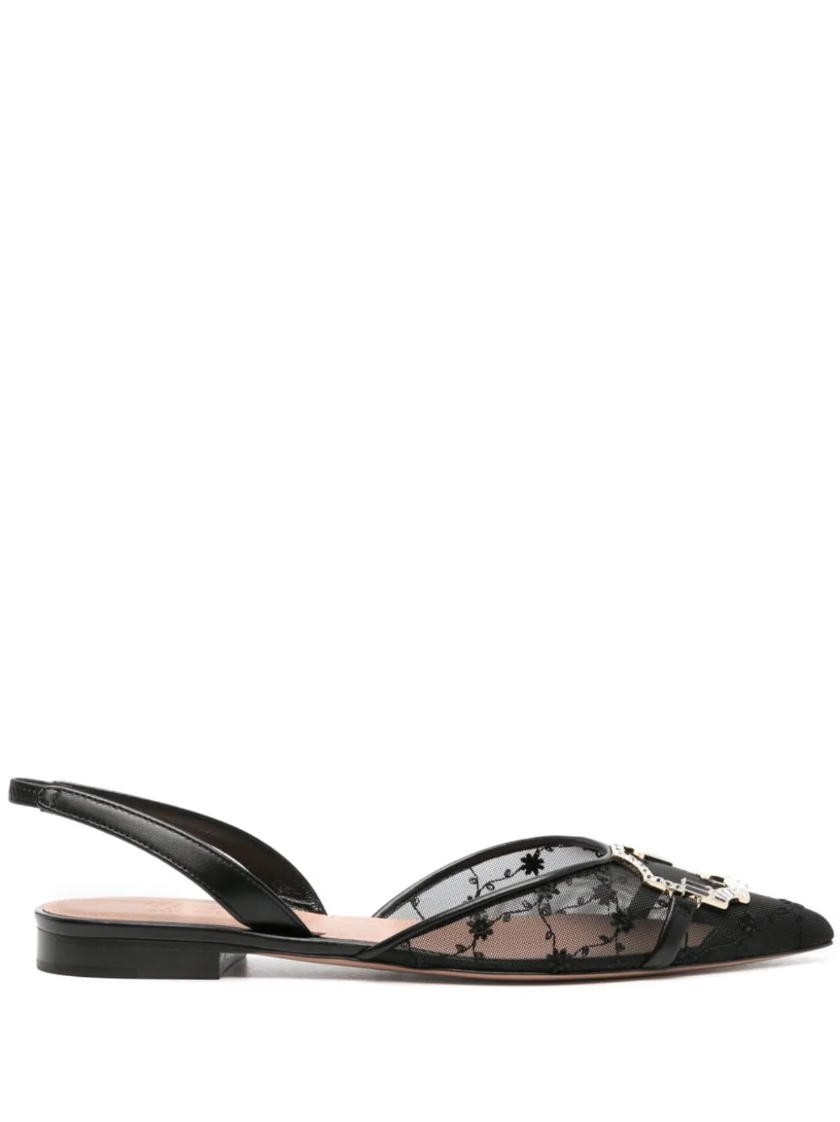 Malone Souliers Misha Embellished Mesh Slingback Ballet 