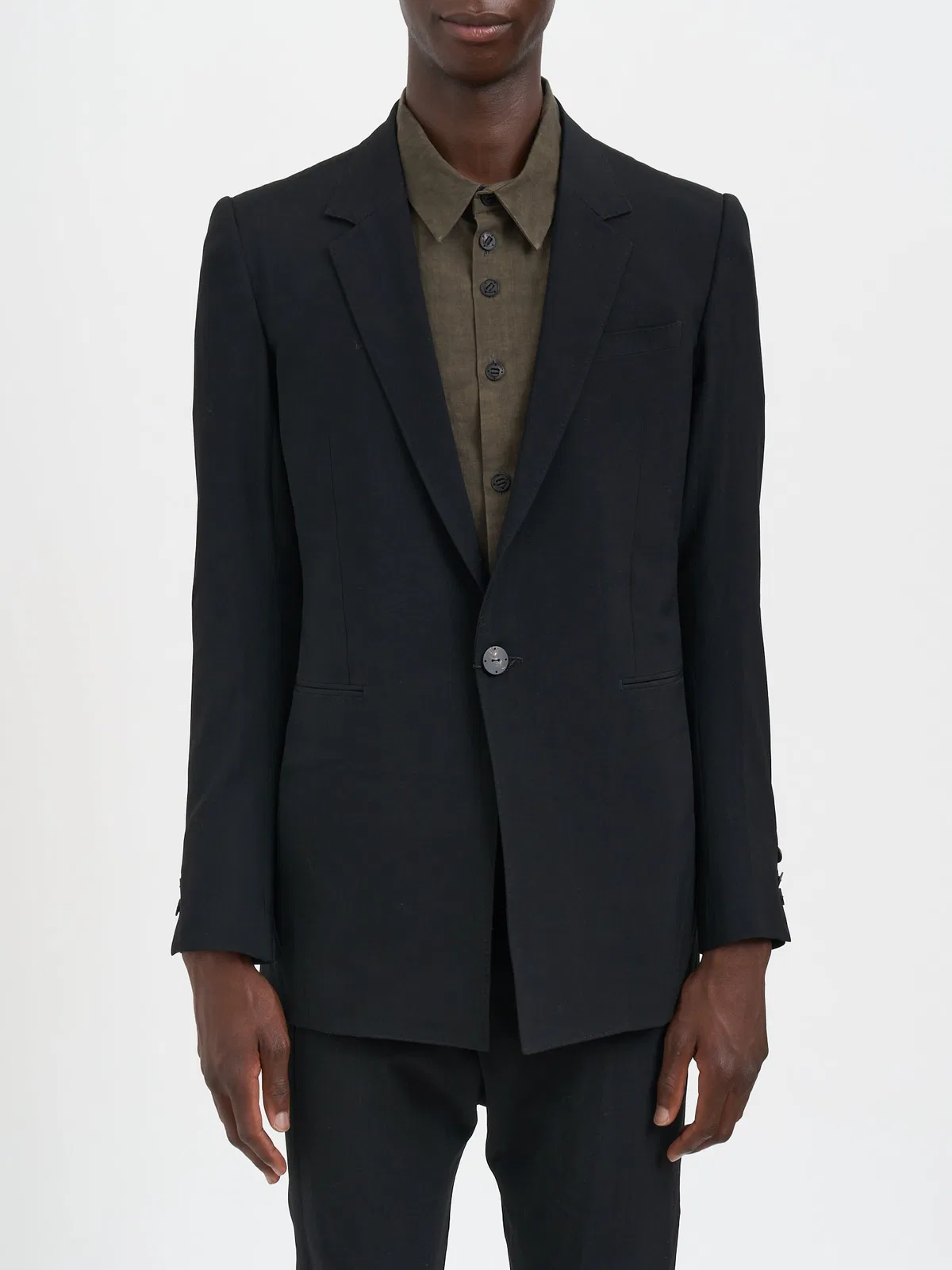 Devoa Single-Breasted Wool Blazer