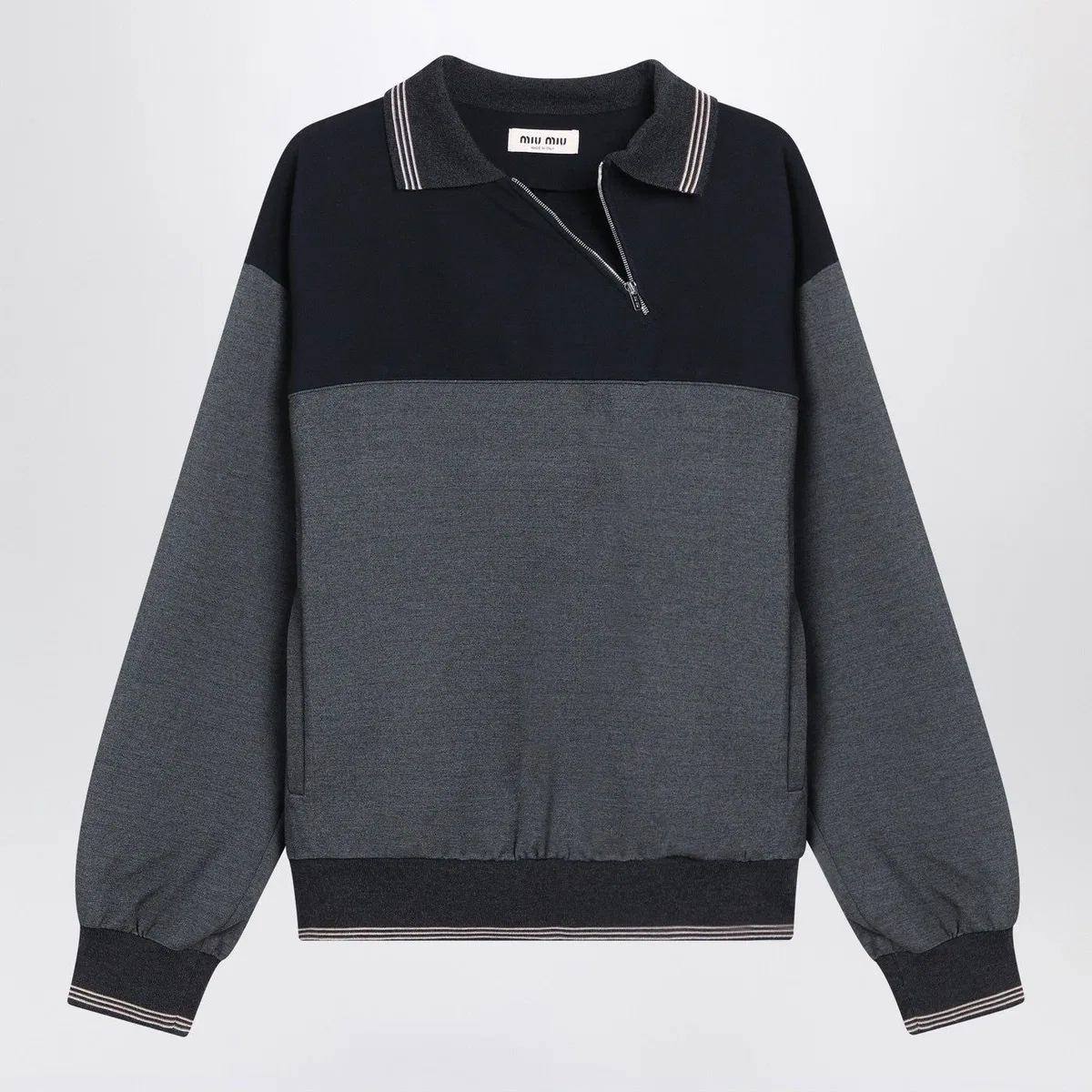 Miu Miu Sweatshirt With Zip Anthracite/Blue — Monzix