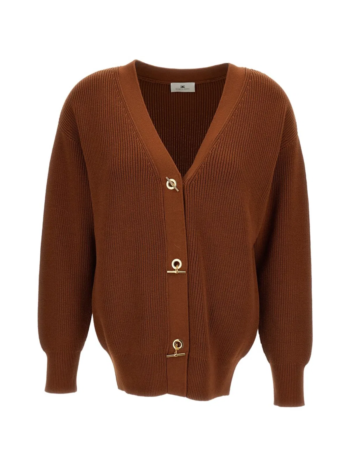 Elisabetta Franchi Ribbed Knit Toggle Sweater
