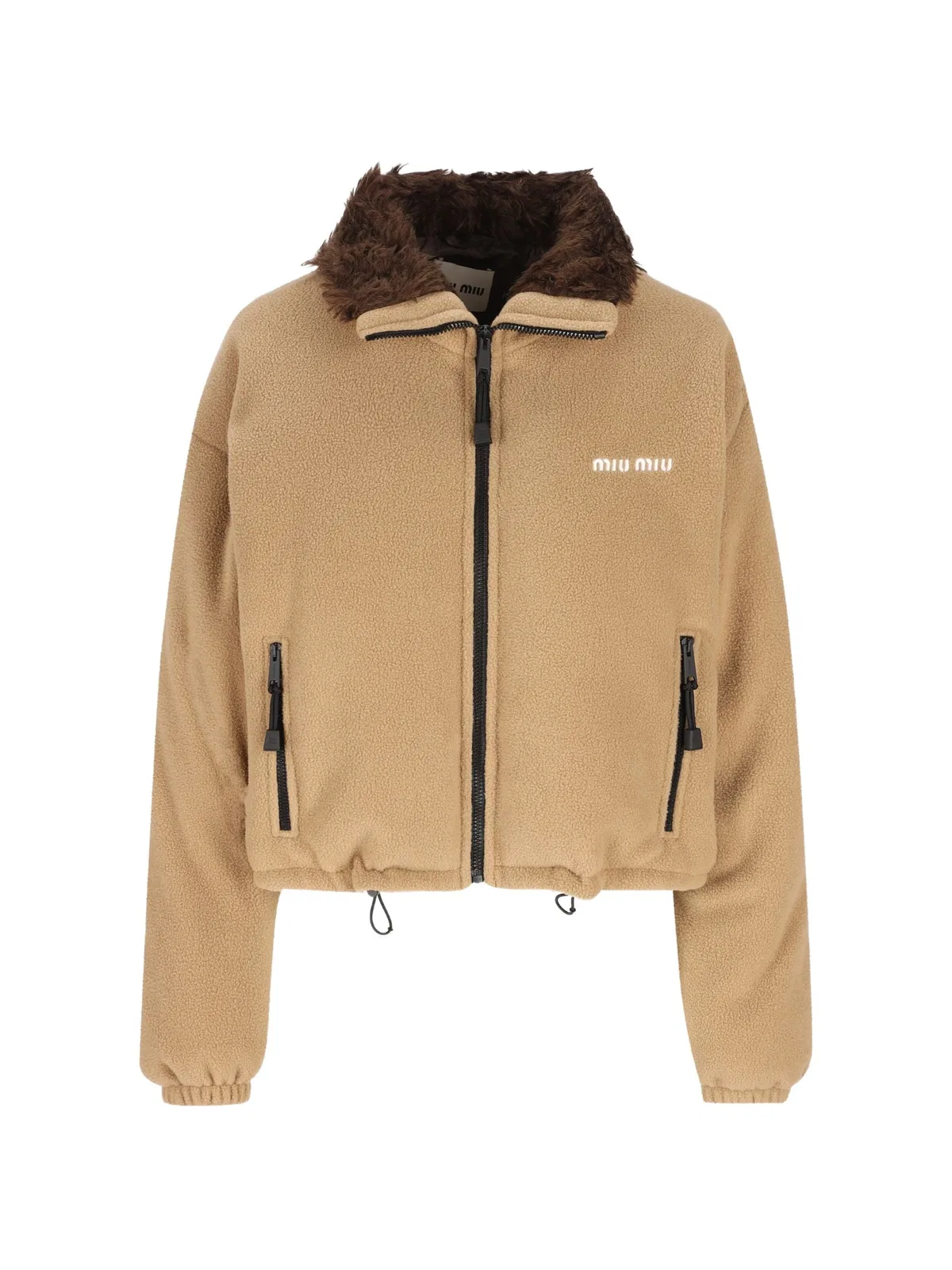 Miu Miu Logo-Embroidered Fleece Jacket