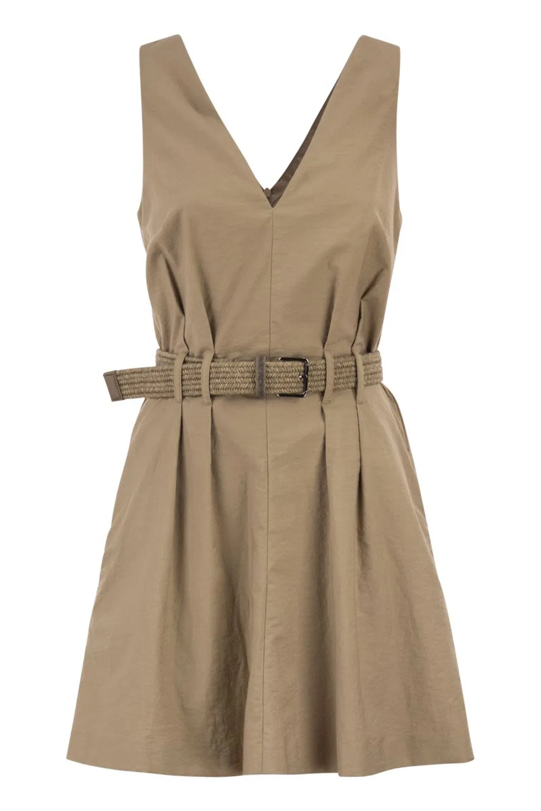 Brunello Cucinelli Sleeveless Dress With Braided Belt
