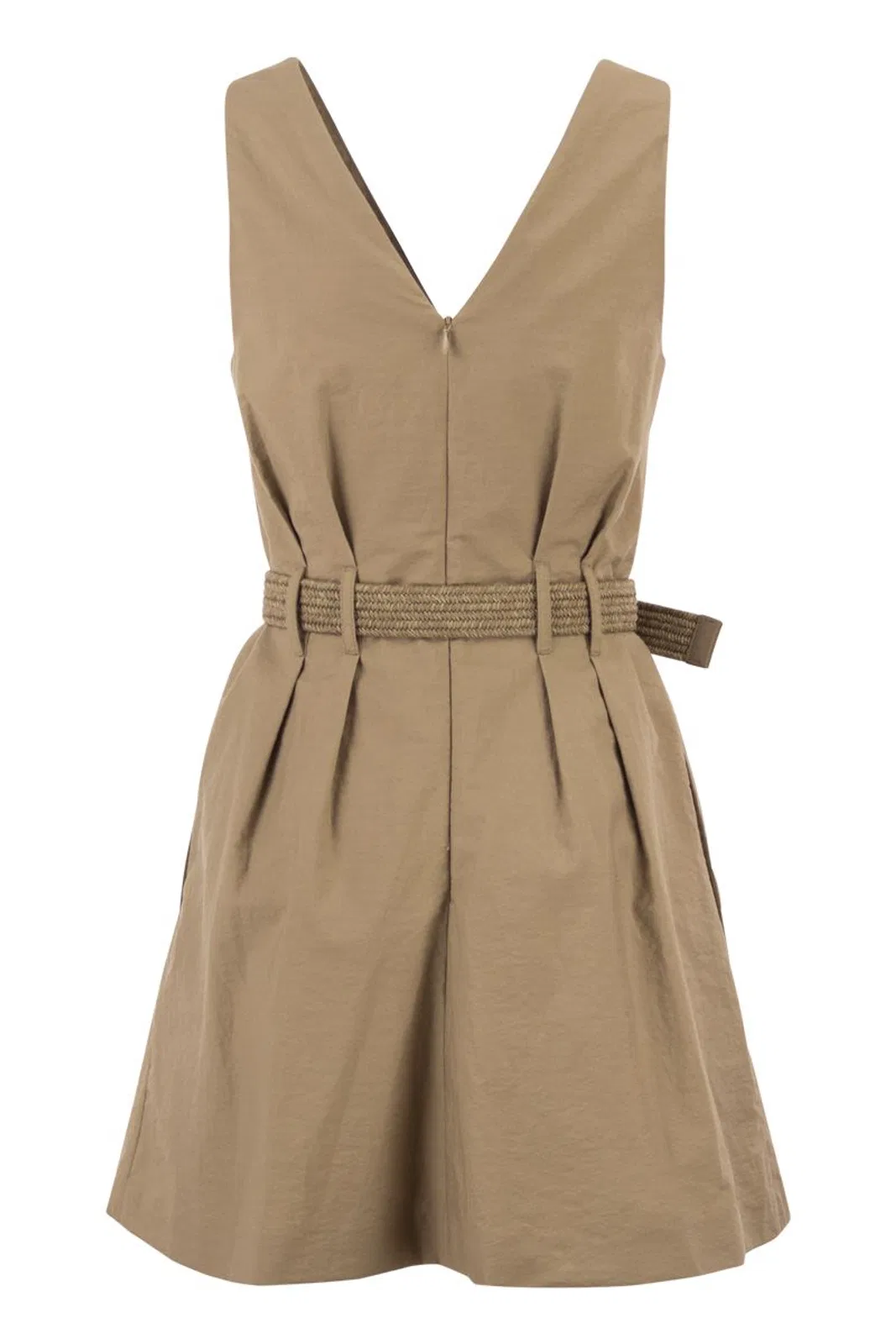 Brunello Cucinelli Sleeveless Dress With Braided Belt