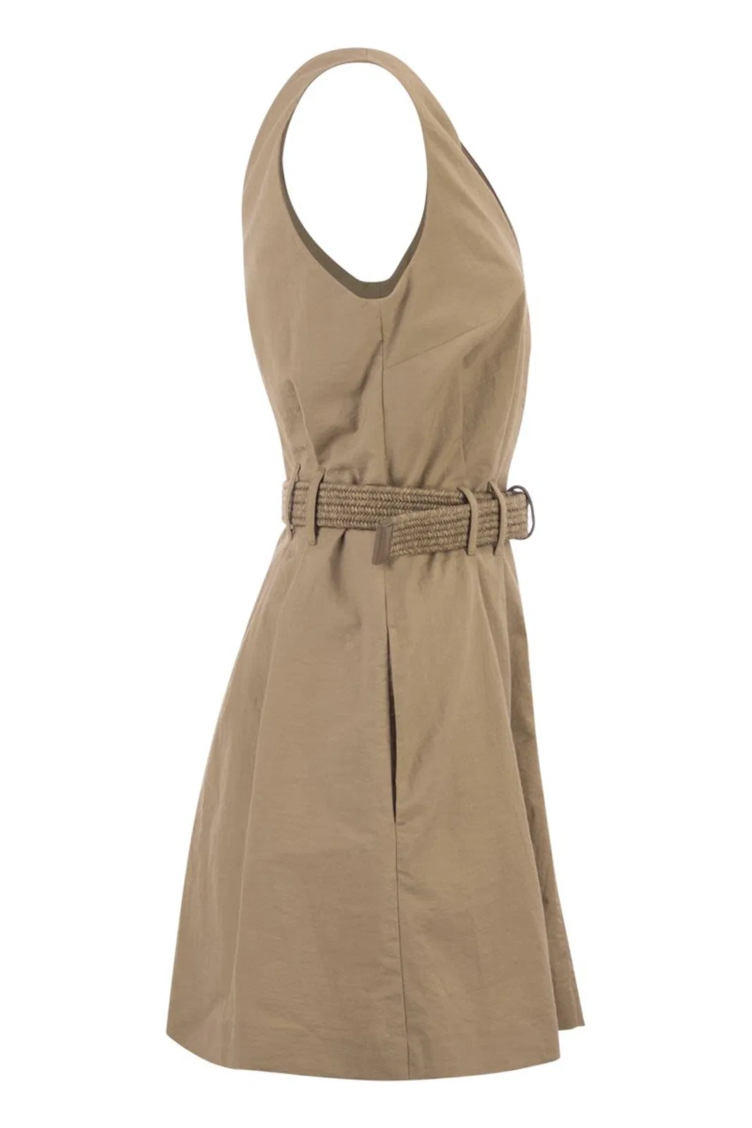 Brunello Cucinelli Sleeveless Dress With Braided Belt