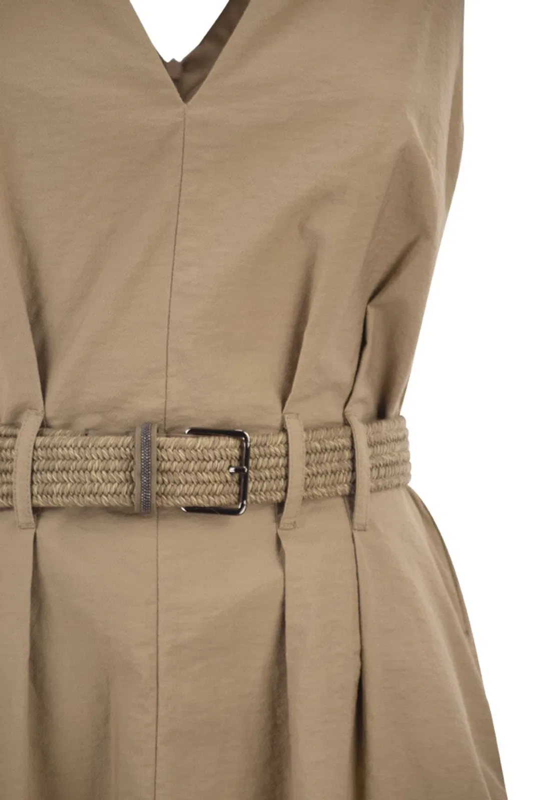 Brunello Cucinelli Sleeveless Dress With Braided Belt