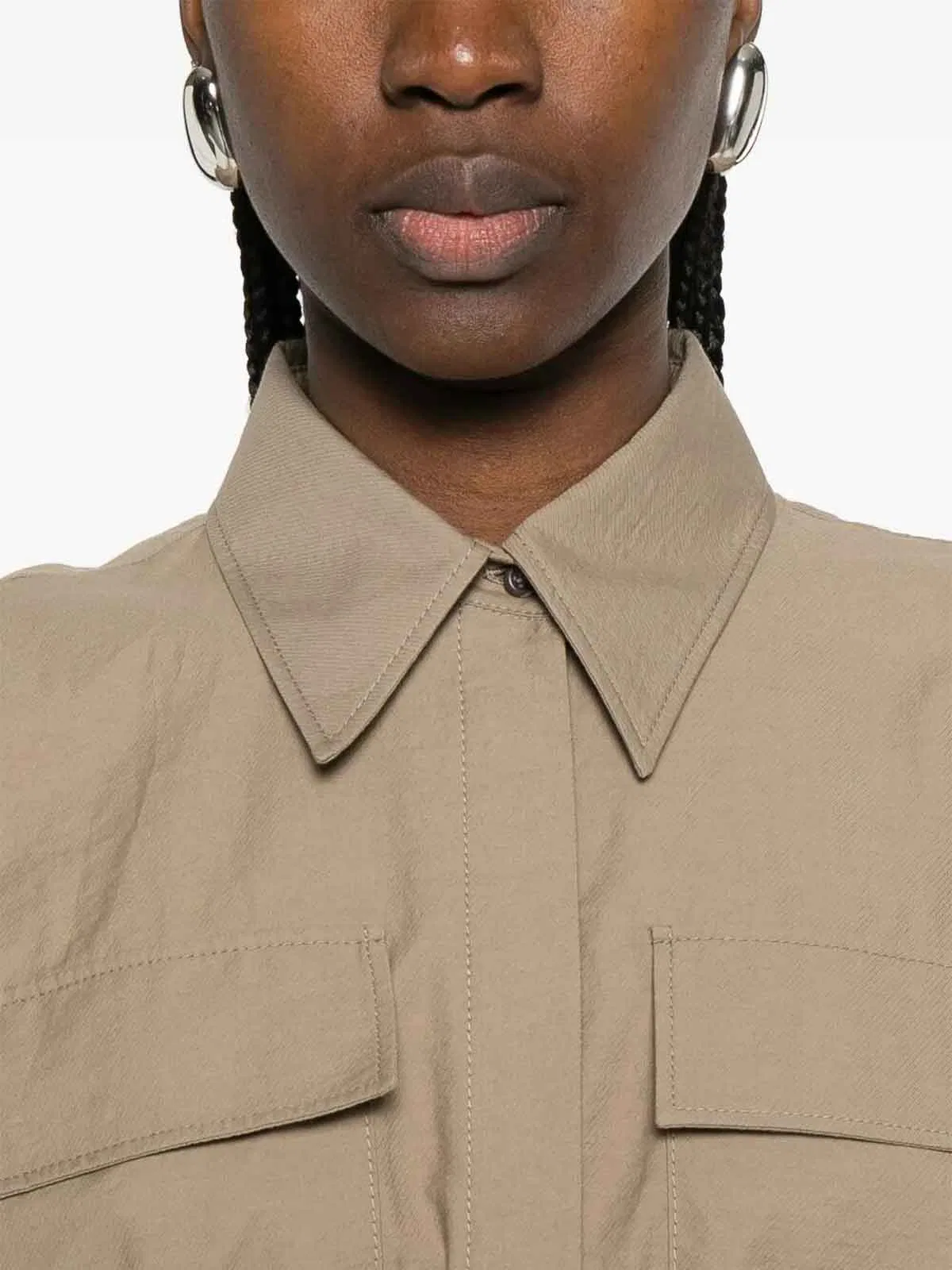 Brunello Cucinelli Brown Cotton Polyamide Dress