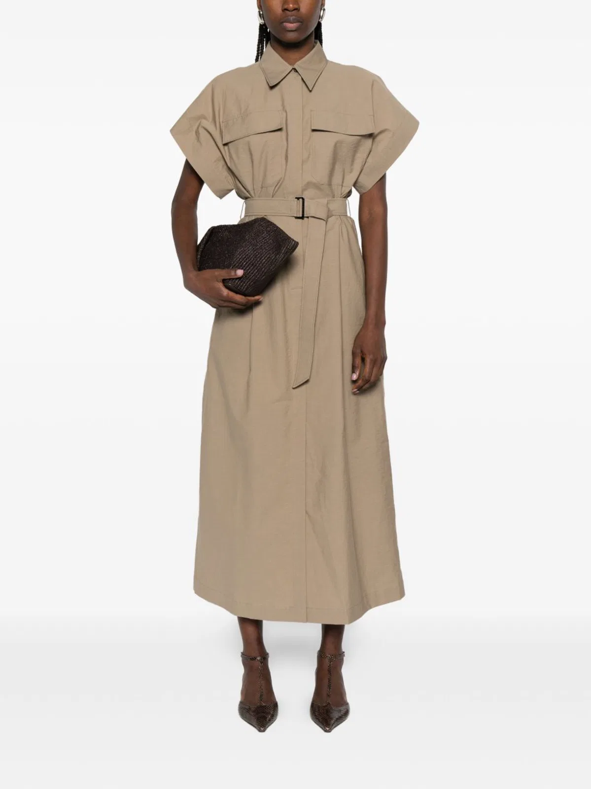 Brunello Cucinelli Chemise Dress In Technical Cotton And Ny