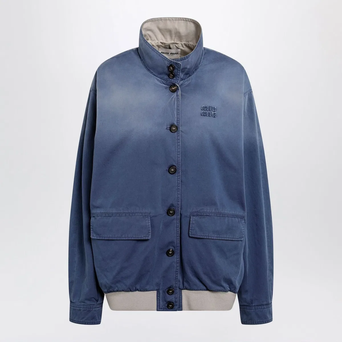 Miu Miu Blue/Lime Oldwashed Twill Blouson