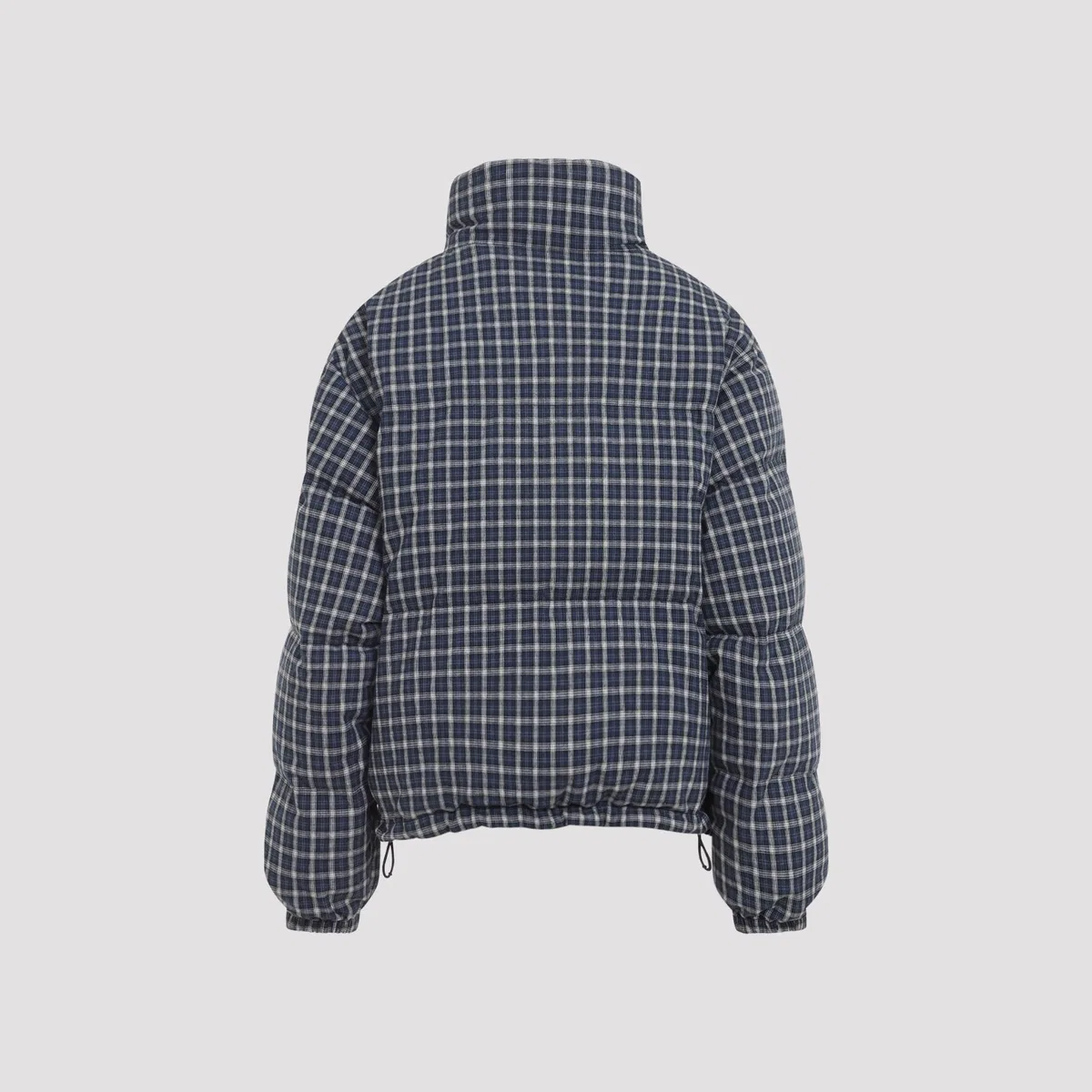 Miu Miu Blu Bianco Reversible Checked Down Jacke