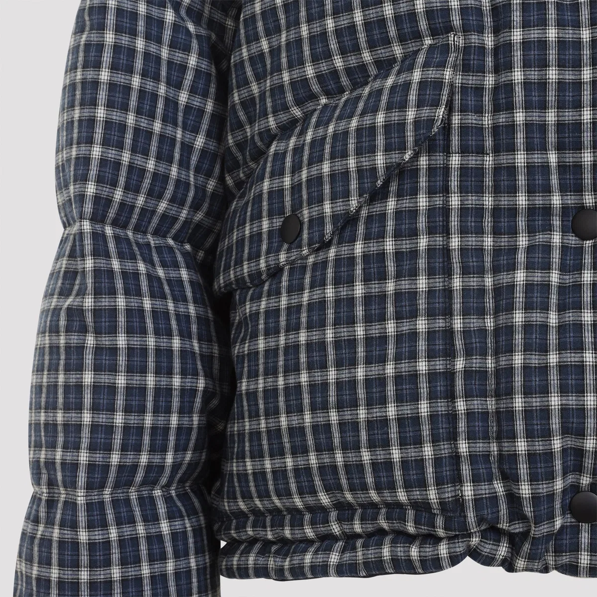 Miu Miu Blu Bianco Reversible Checked Down Jacke