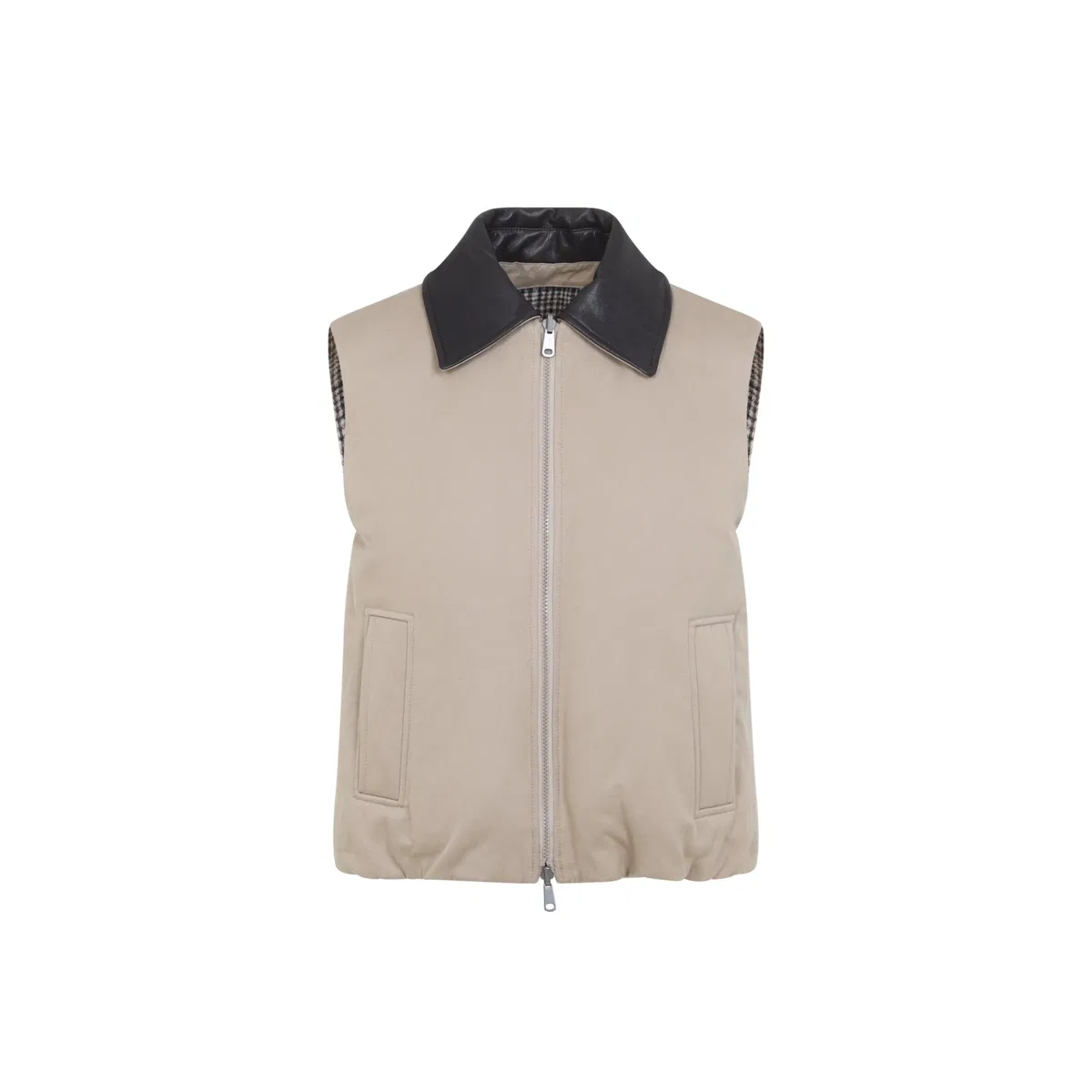 Brunello Cucinelli Tobacco Brown Cotton Padded Reversible V