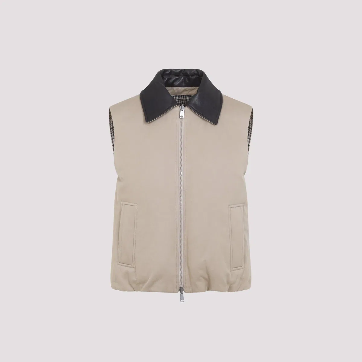 Brunello Cucinelli Tobacco Brown Cotton Padded Reversible V