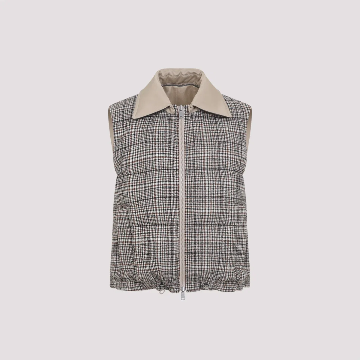 Brunello Cucinelli Tobacco Brown Cotton Padded Reversible V