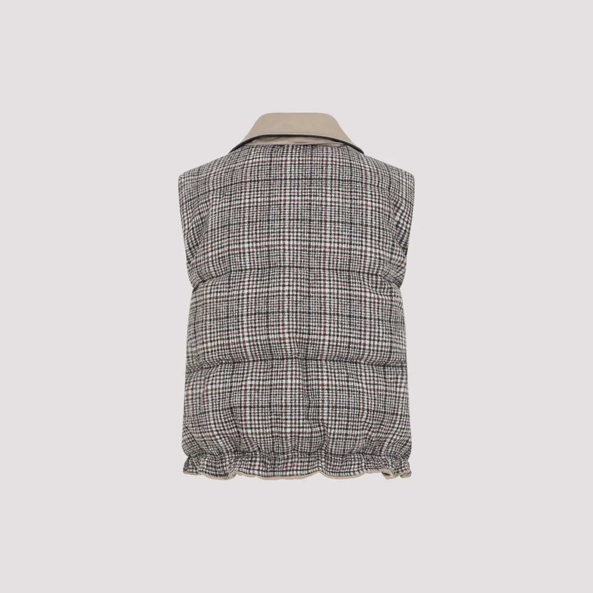 Brunello Cucinelli Tobacco Brown Cotton Padded Reversible V
