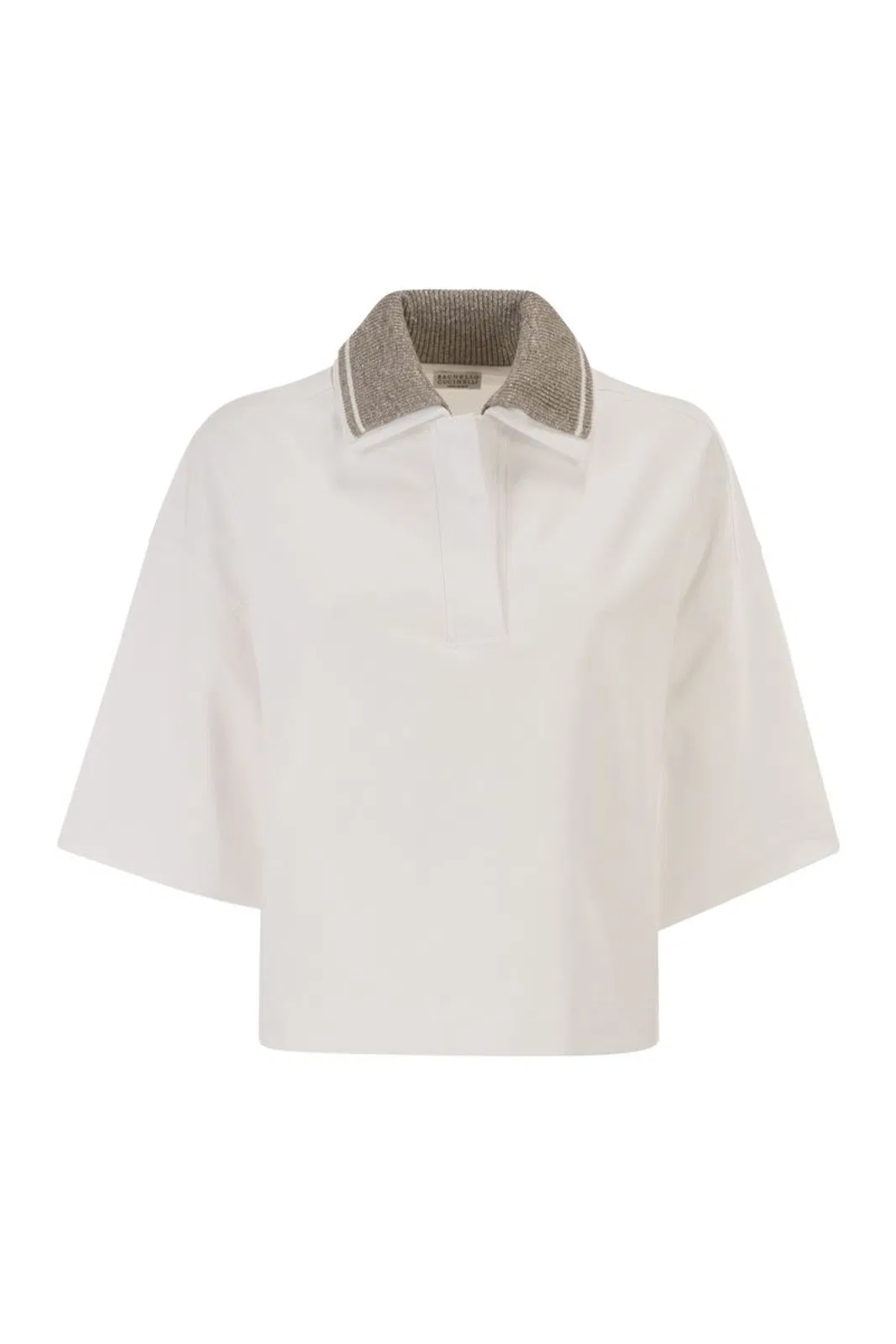 Brunello Cucinelli Interlock Couture Polo Shirt With Sparkl