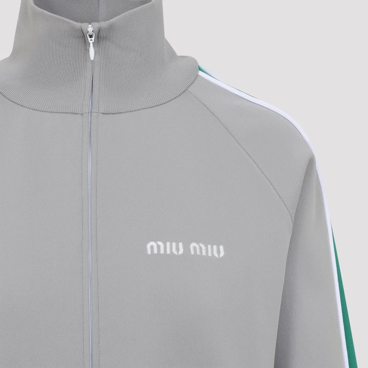 Miu Miu Light Grey Tech Fabric Sweatshirt