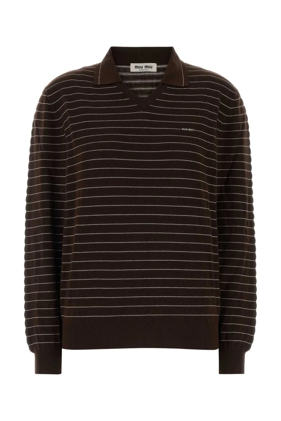 Miu Miu Embroidered Cotton Polo Shirt