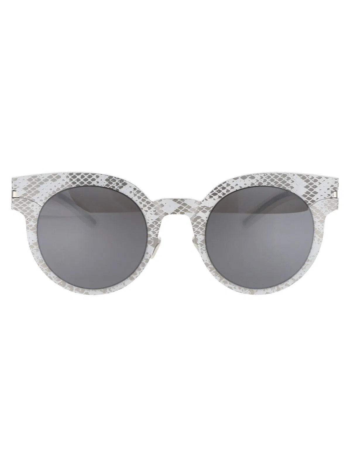 Mykita Silver White Python Dark Grey Solid Meta