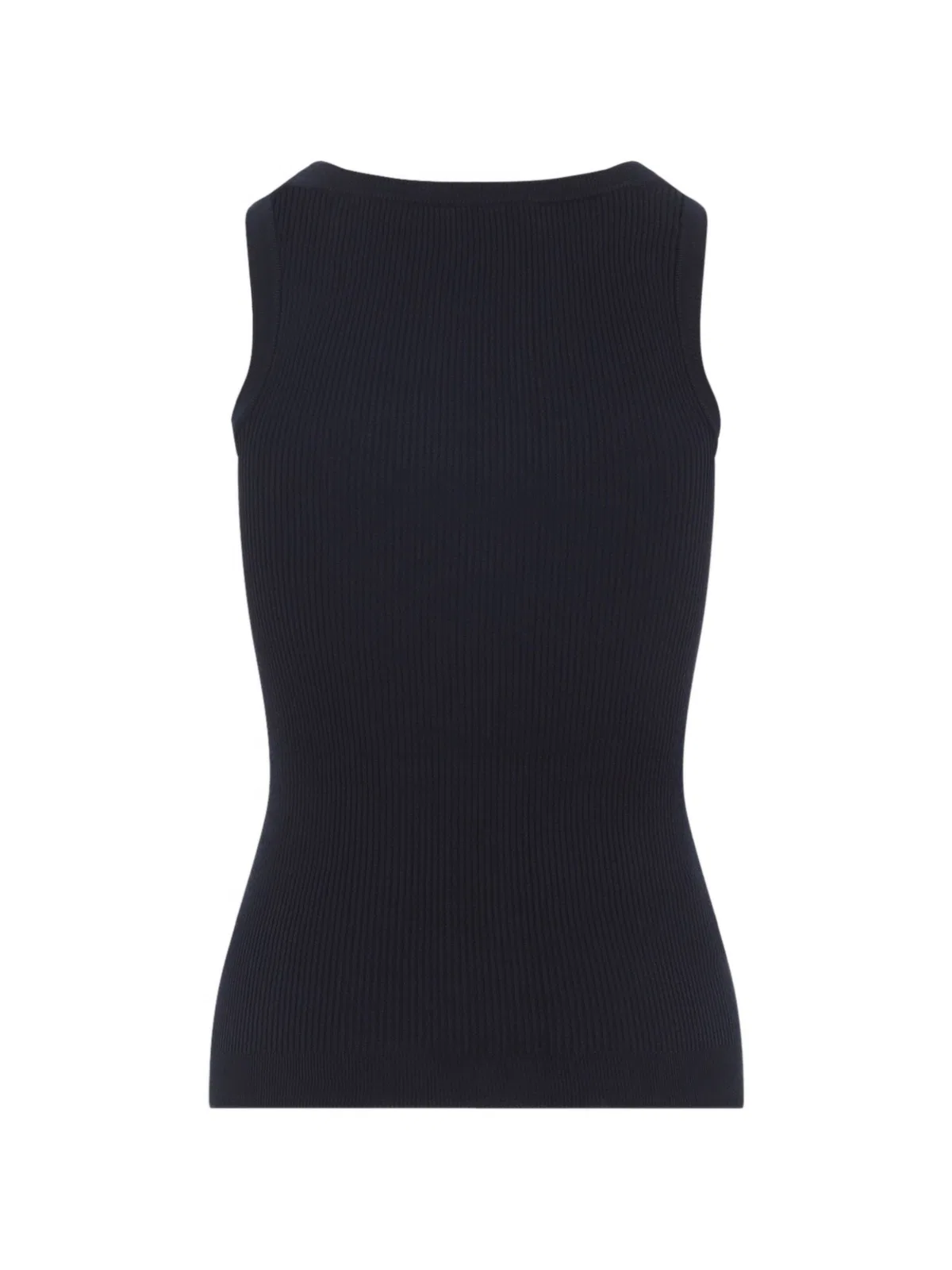 Miu Miu Logo-Embroidered Ribbed-Knit Top