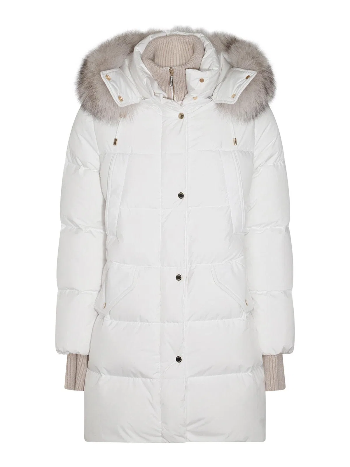 Moorer White Wool Down Jacket