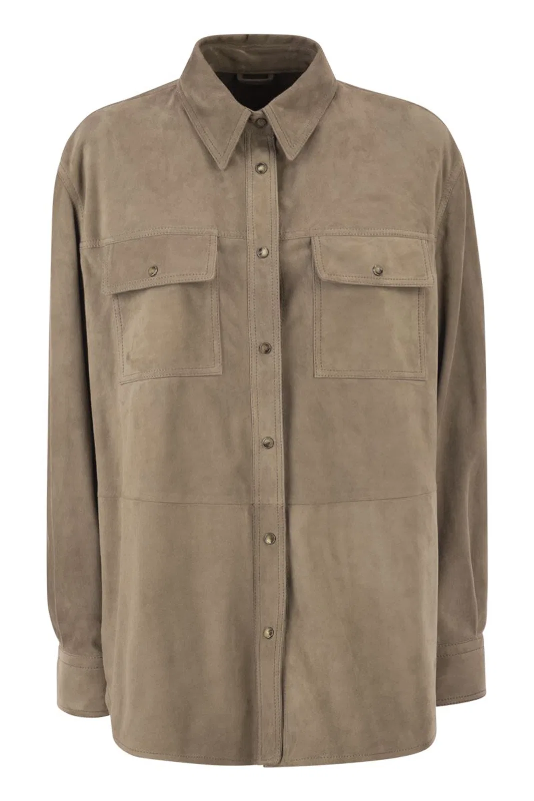 Brunello Cucinelli Suede Overshirt With Patch Pockets