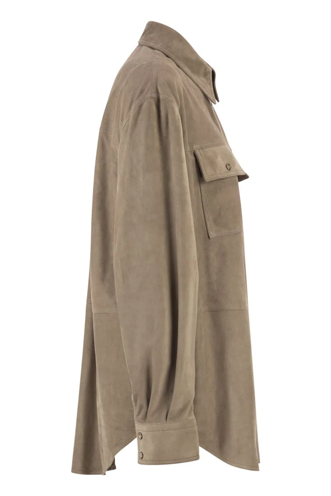 Brunello Cucinelli Suede Overshirt With Patch Pockets