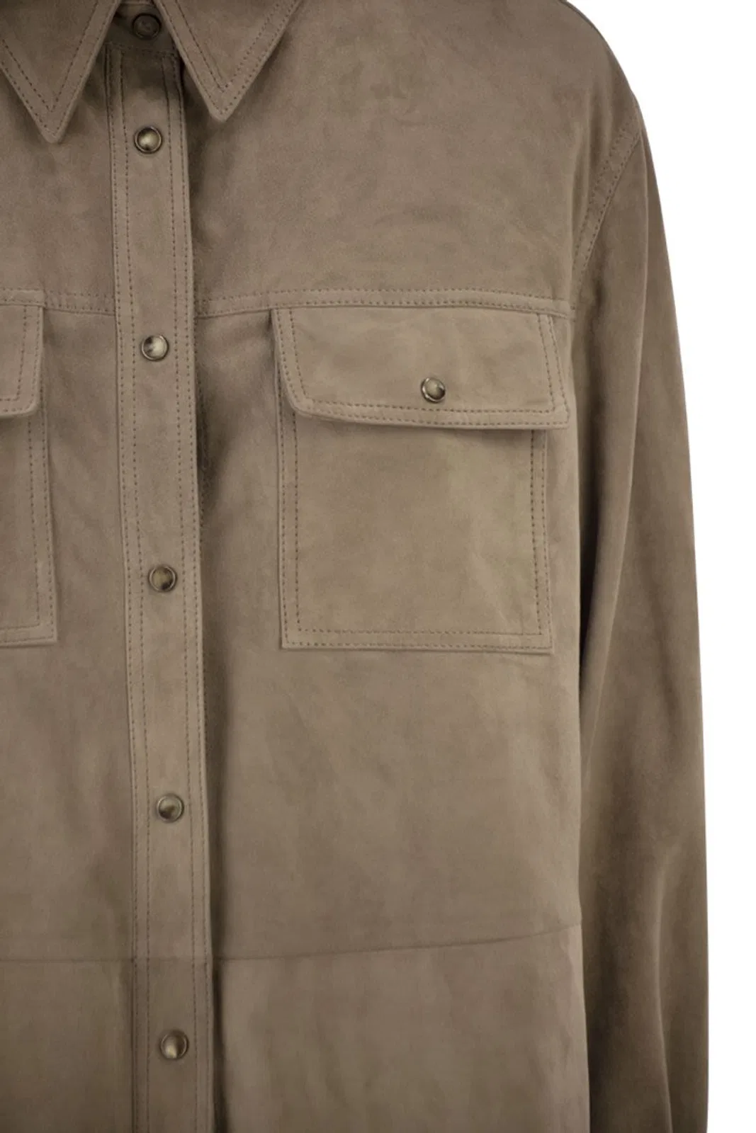 Brunello Cucinelli Suede Overshirt With Patch Pockets