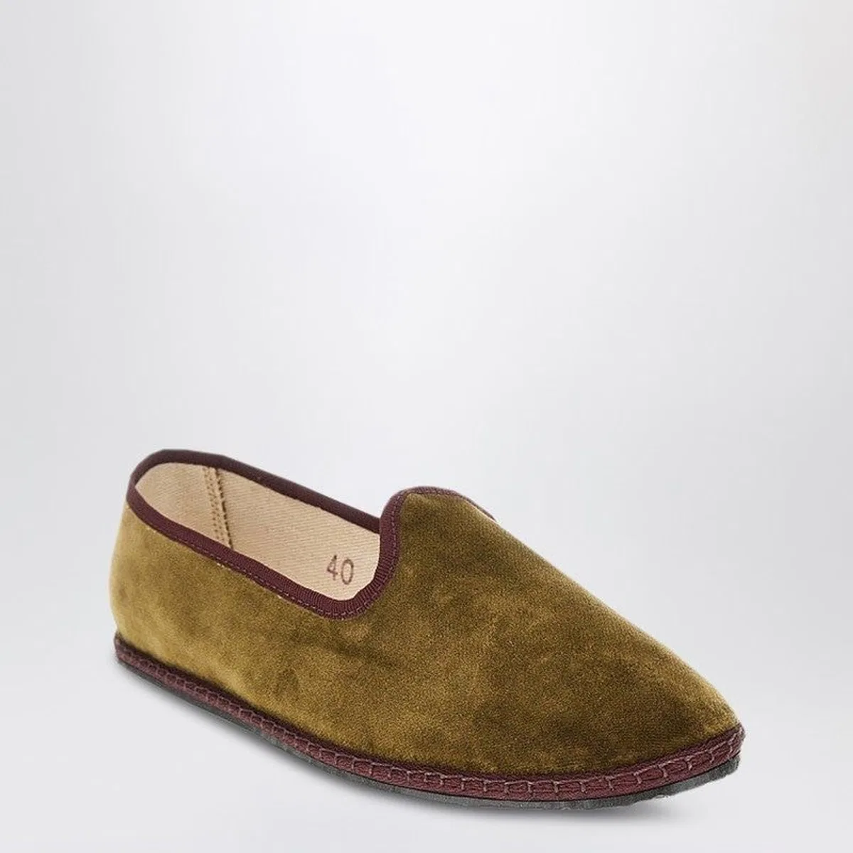 Vibi Venezia Friulane In Olive Green Velvet
