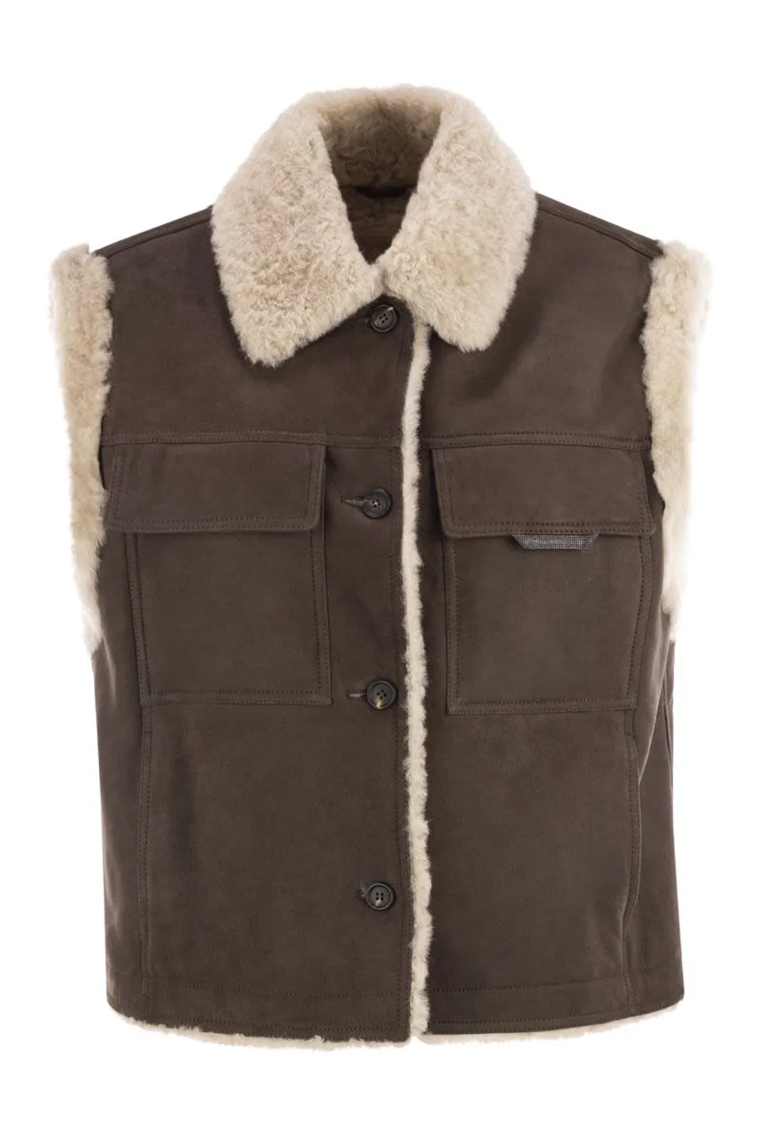 Brunello Cucinelli Sleeveless Shearling Outerwear