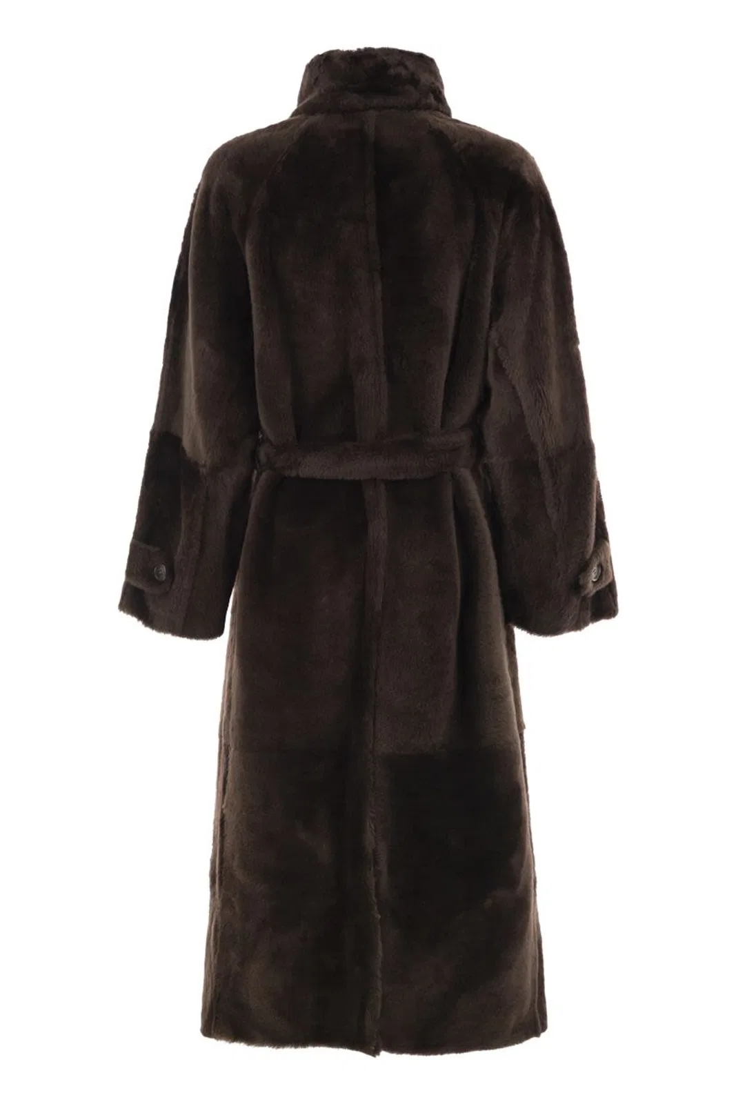 Brunello Cucinelli Long Shearling Coat With Belt