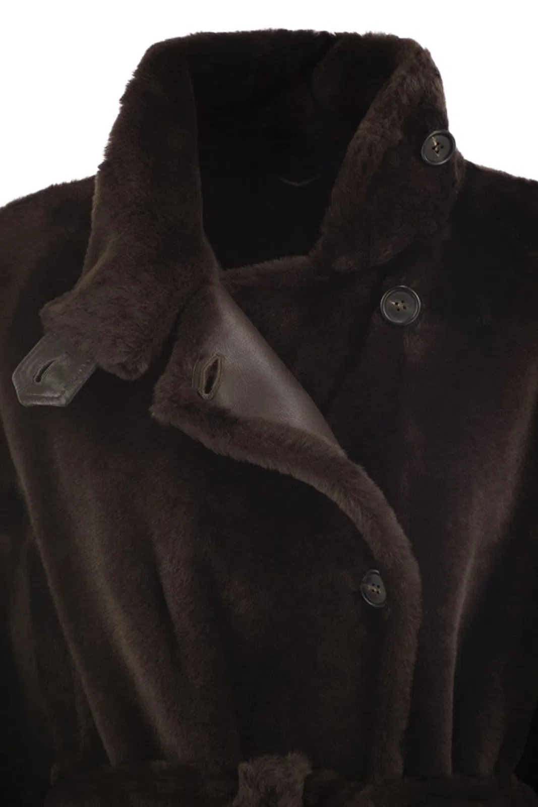 Brunello Cucinelli Long Shearling Coat With Belt