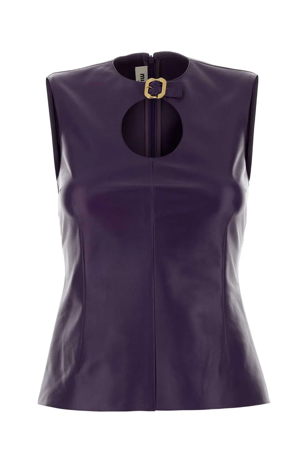 Miu Miu Purple Leather Top