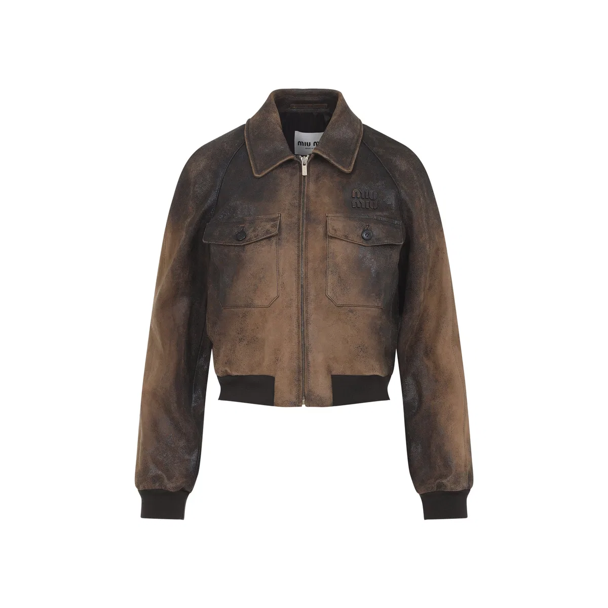 Miu Miu Brown Lamb Leather Jacket