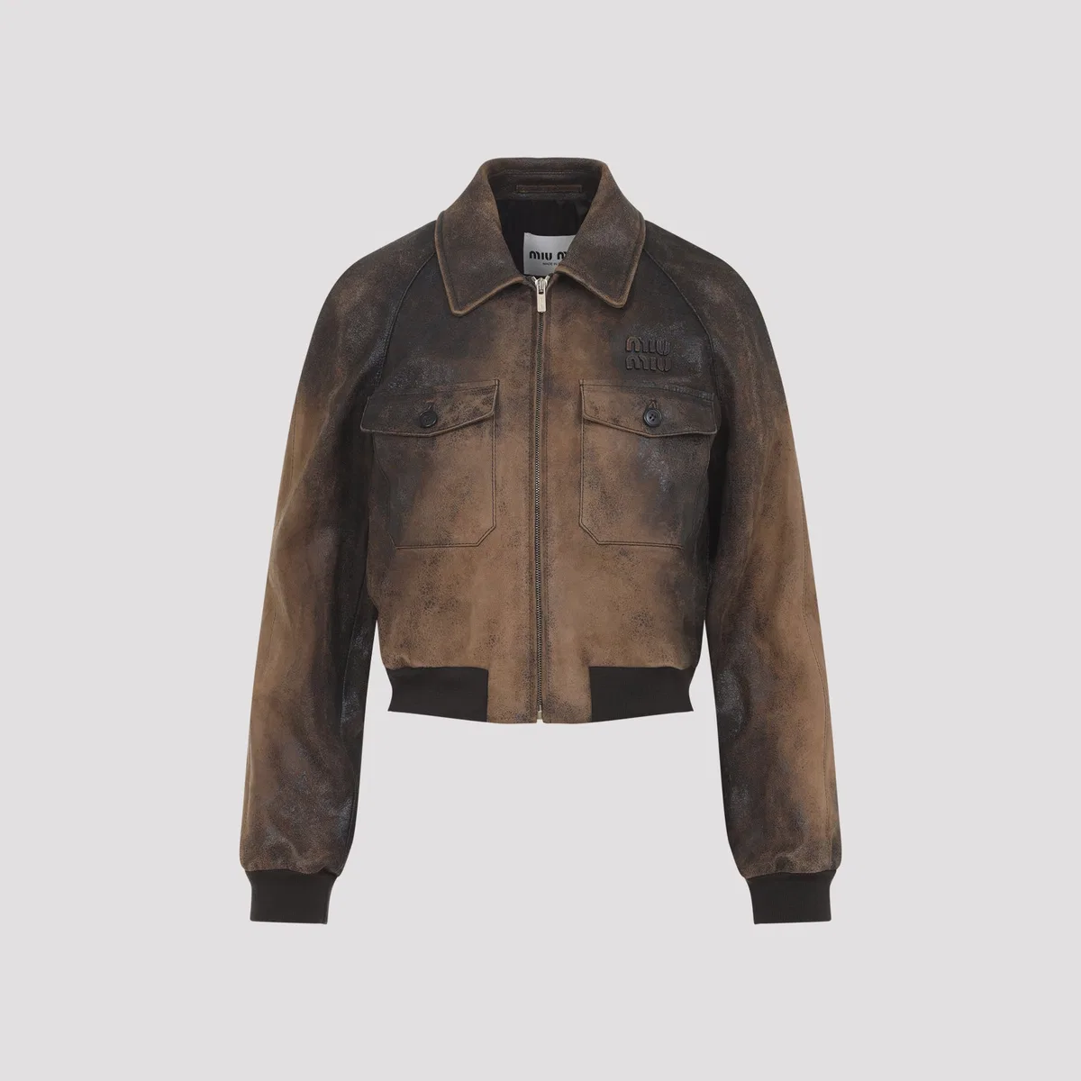 Miu Miu Brown Lamb Leather Jacket