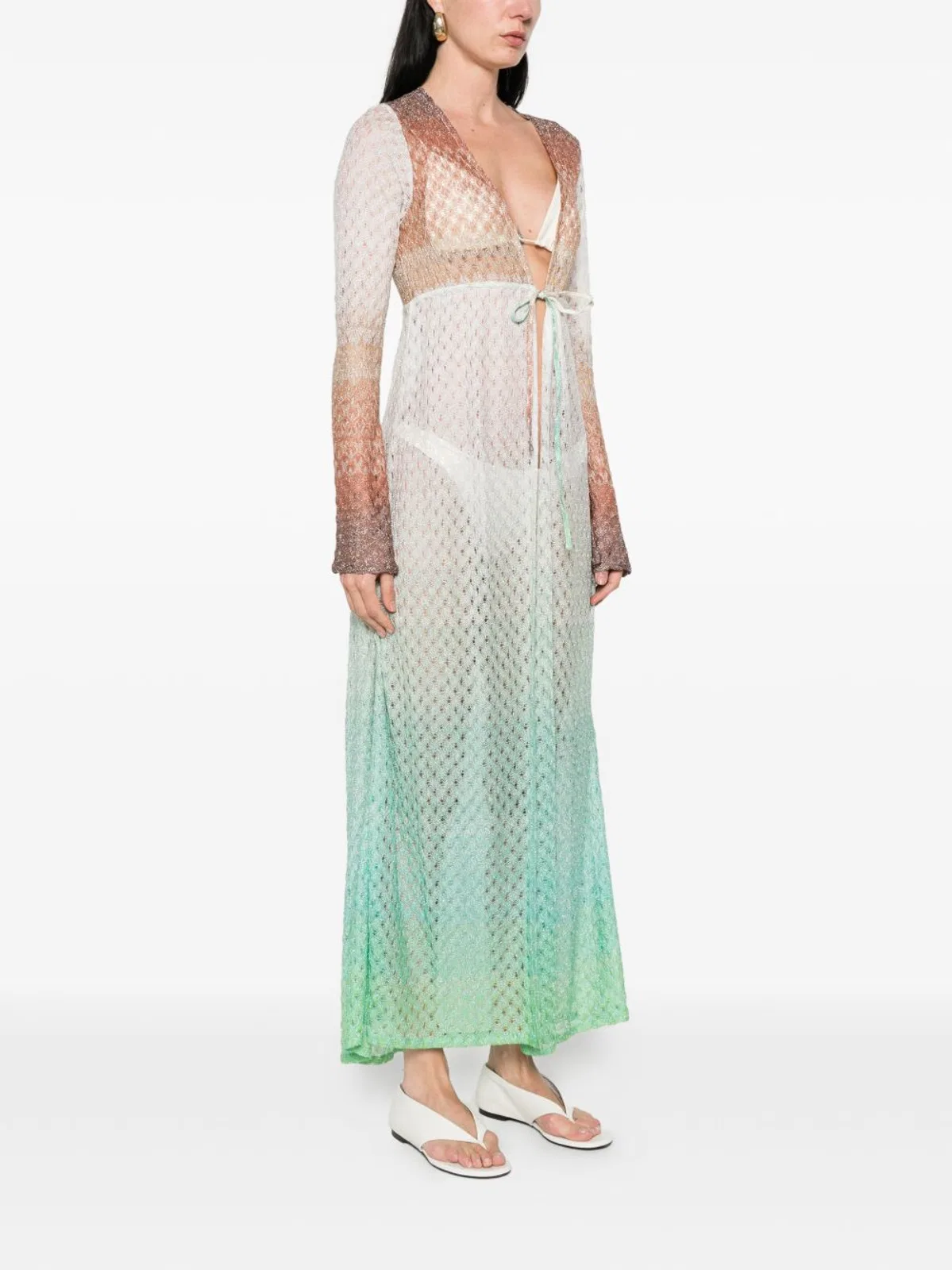 Missoni Green Multicolour Tie Fastenin