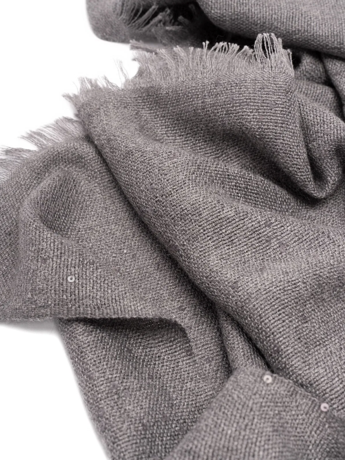 Brunello Cucinelli Sequin-Embellished Frayed Scarf