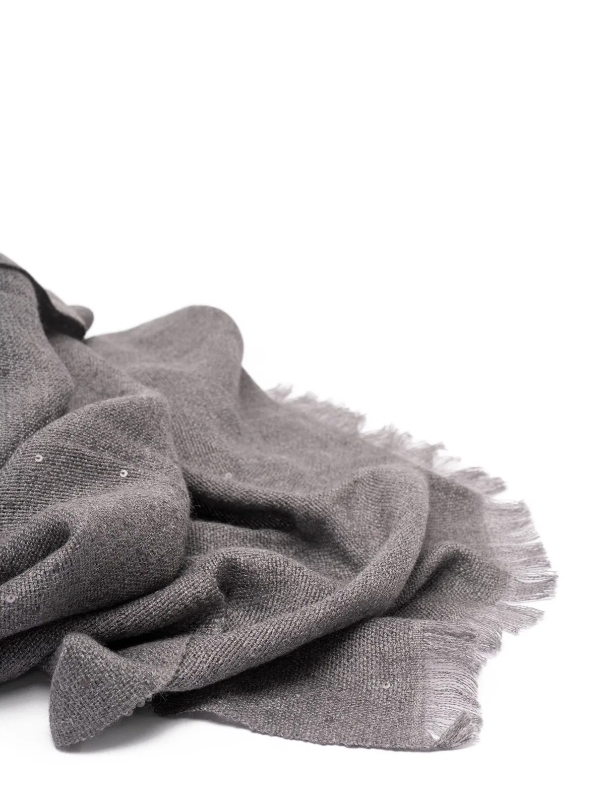 Brunello Cucinelli Sequin-Embellished Frayed Scarf