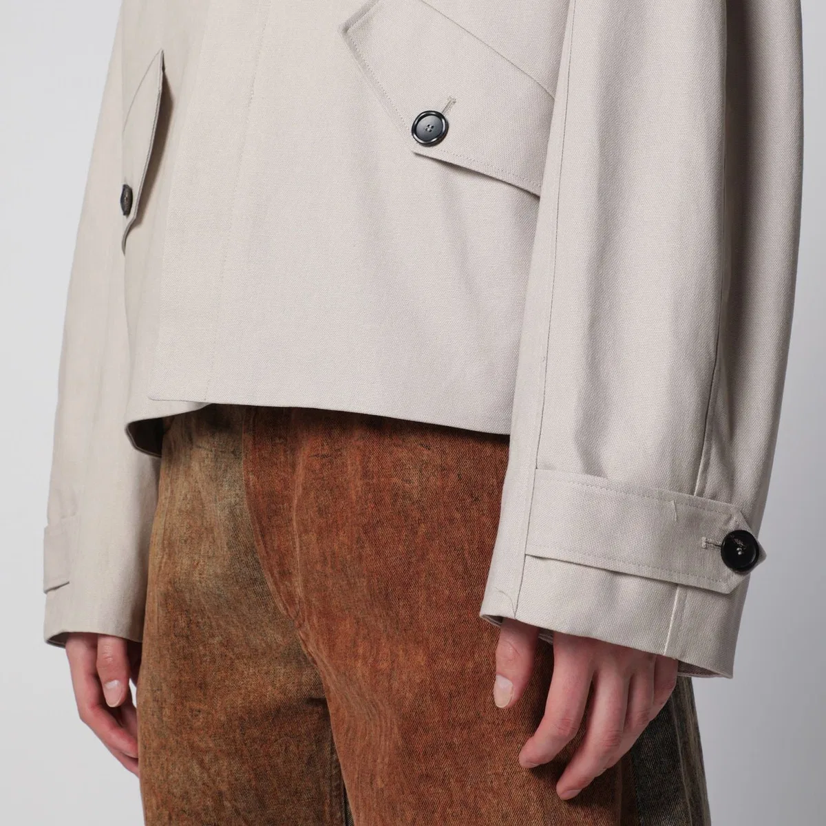 Sefr Séfr Short Beige Cotton Trench Coat