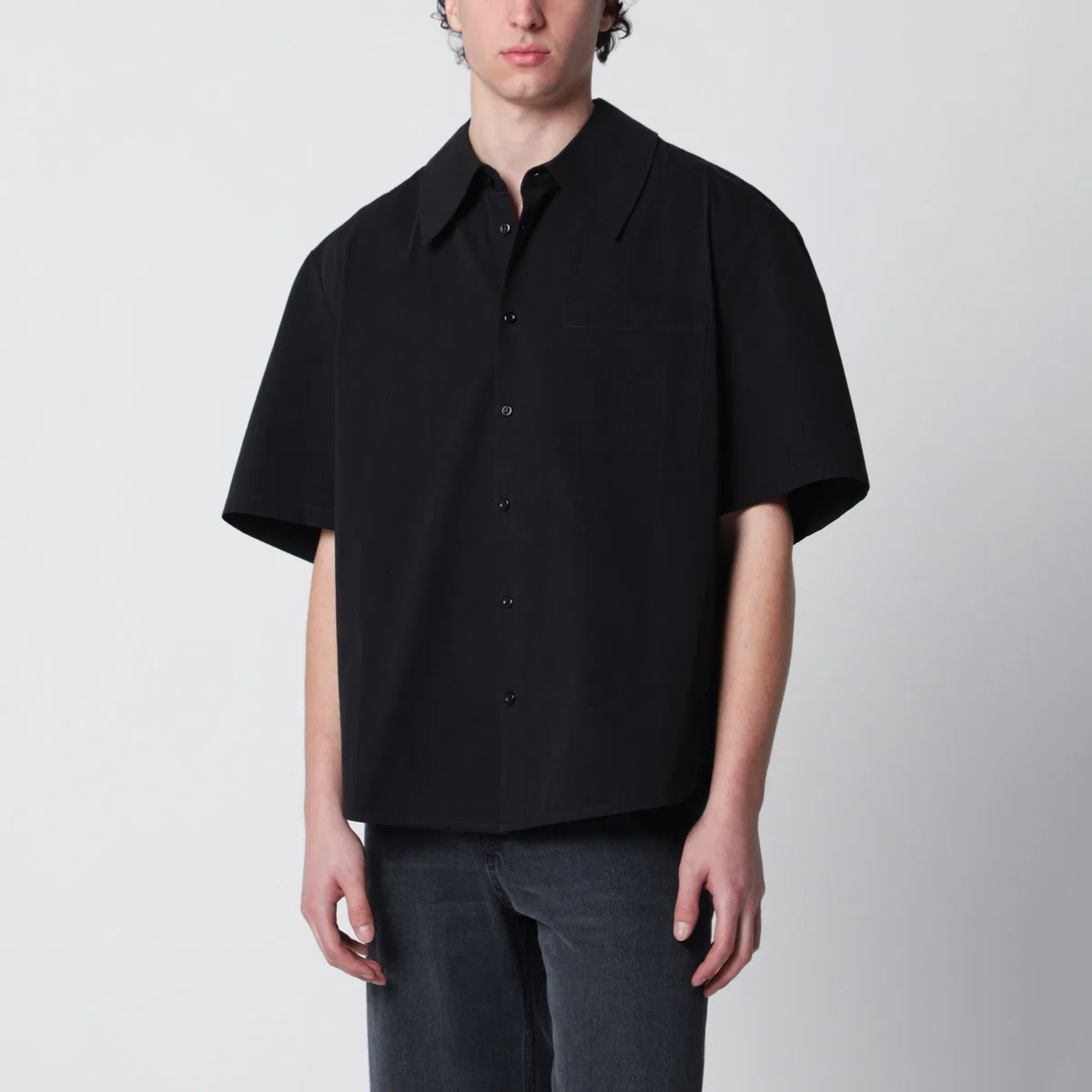 Sefr Séfr Waylon Black Cotton Poplin Shirt