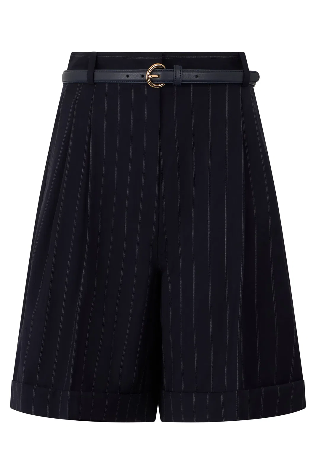 Max Mara Studio Striped Wool Bermuda