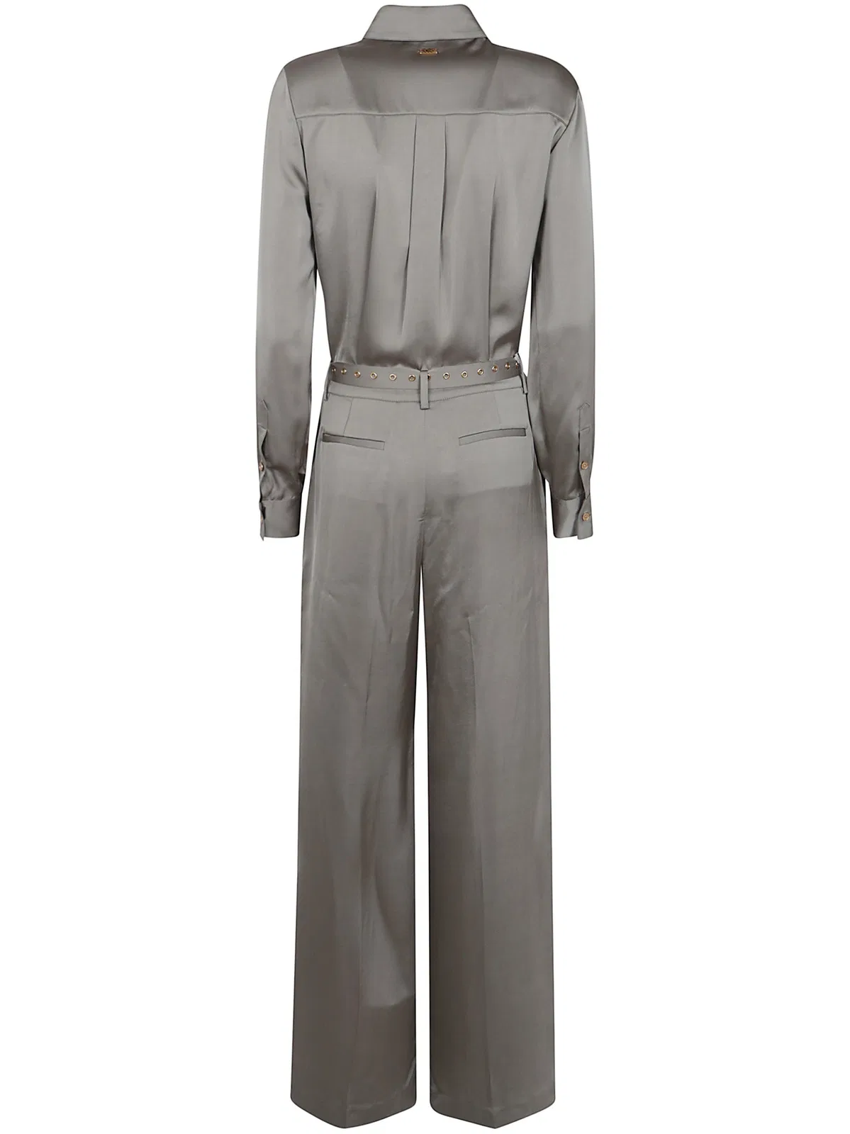 Michael Michael Kors Satin Longsleeve Jumpsuit