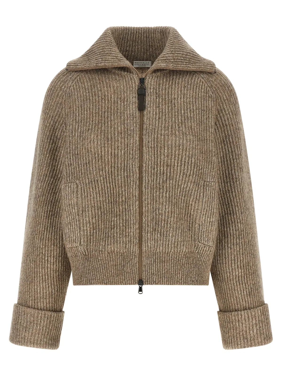 Brunello Cucinelli 'Shiny Zipper Pull' Cardigan