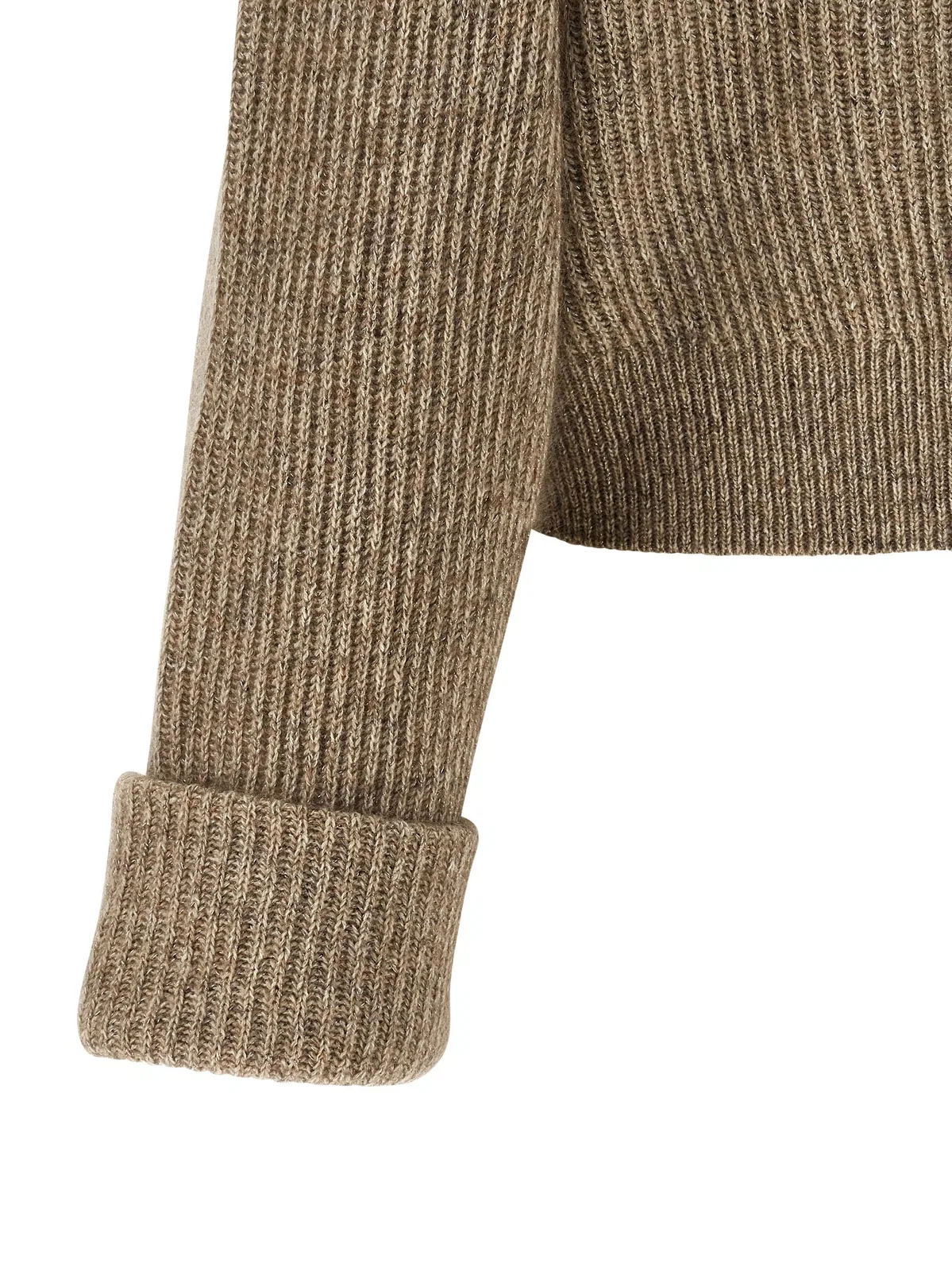 Brunello Cucinelli 'Shiny Zipper Pull' Cardigan