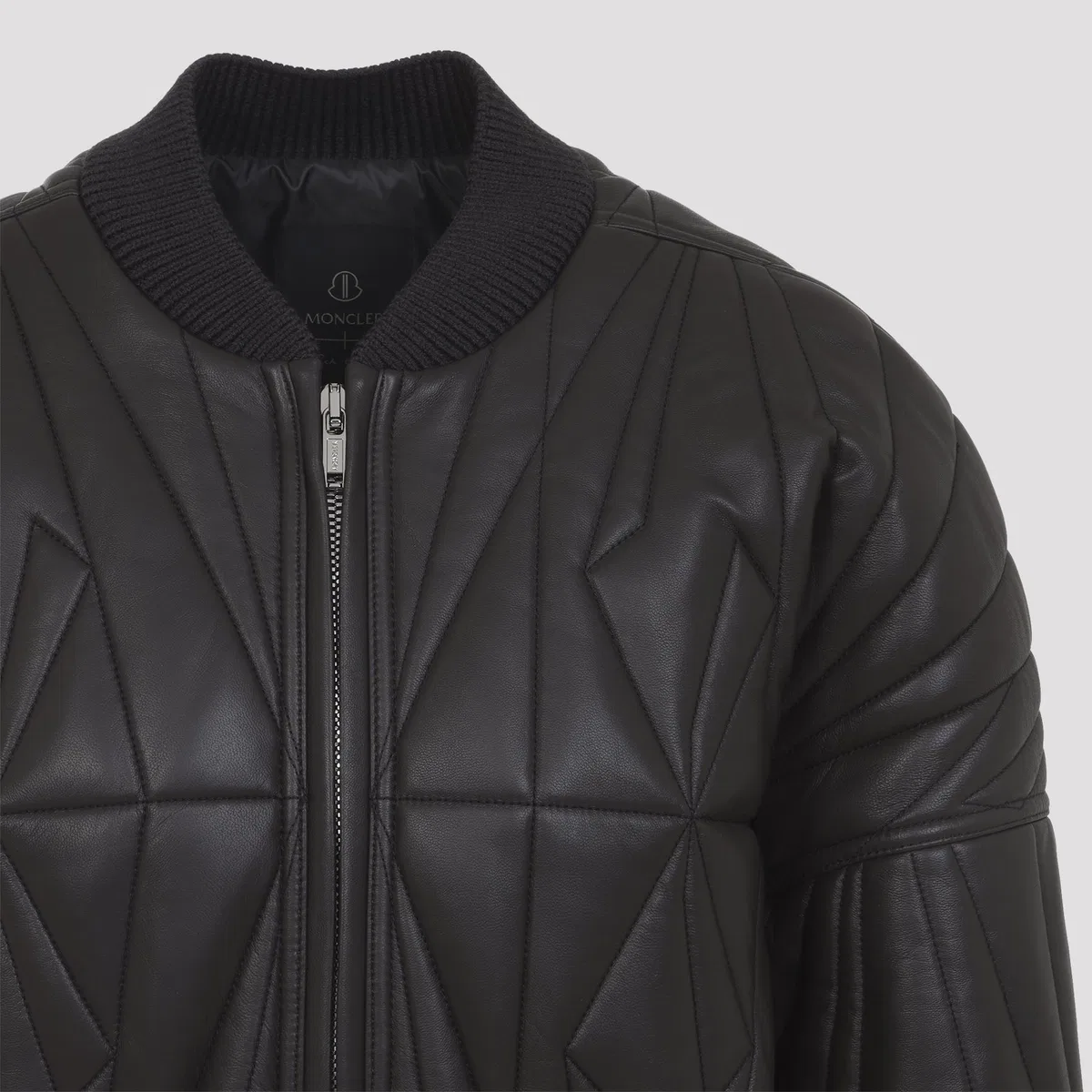 Moncler Rick Owens Leather Bomber Jacket