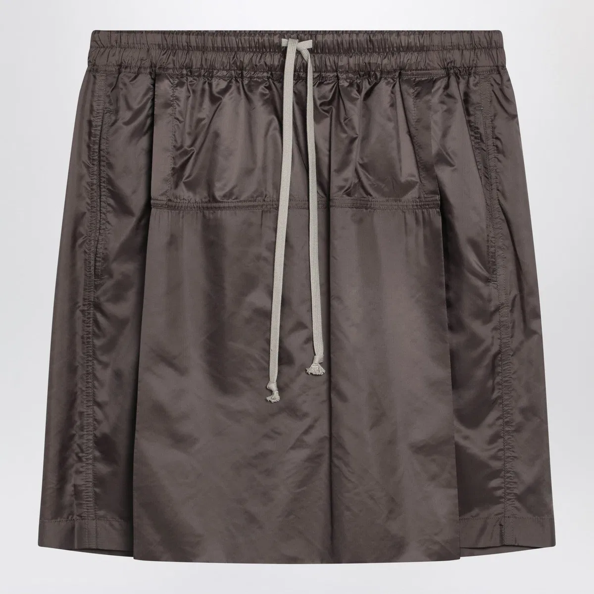Moncler + rick owens Mud-Colored Drawstring Kilt Shorts