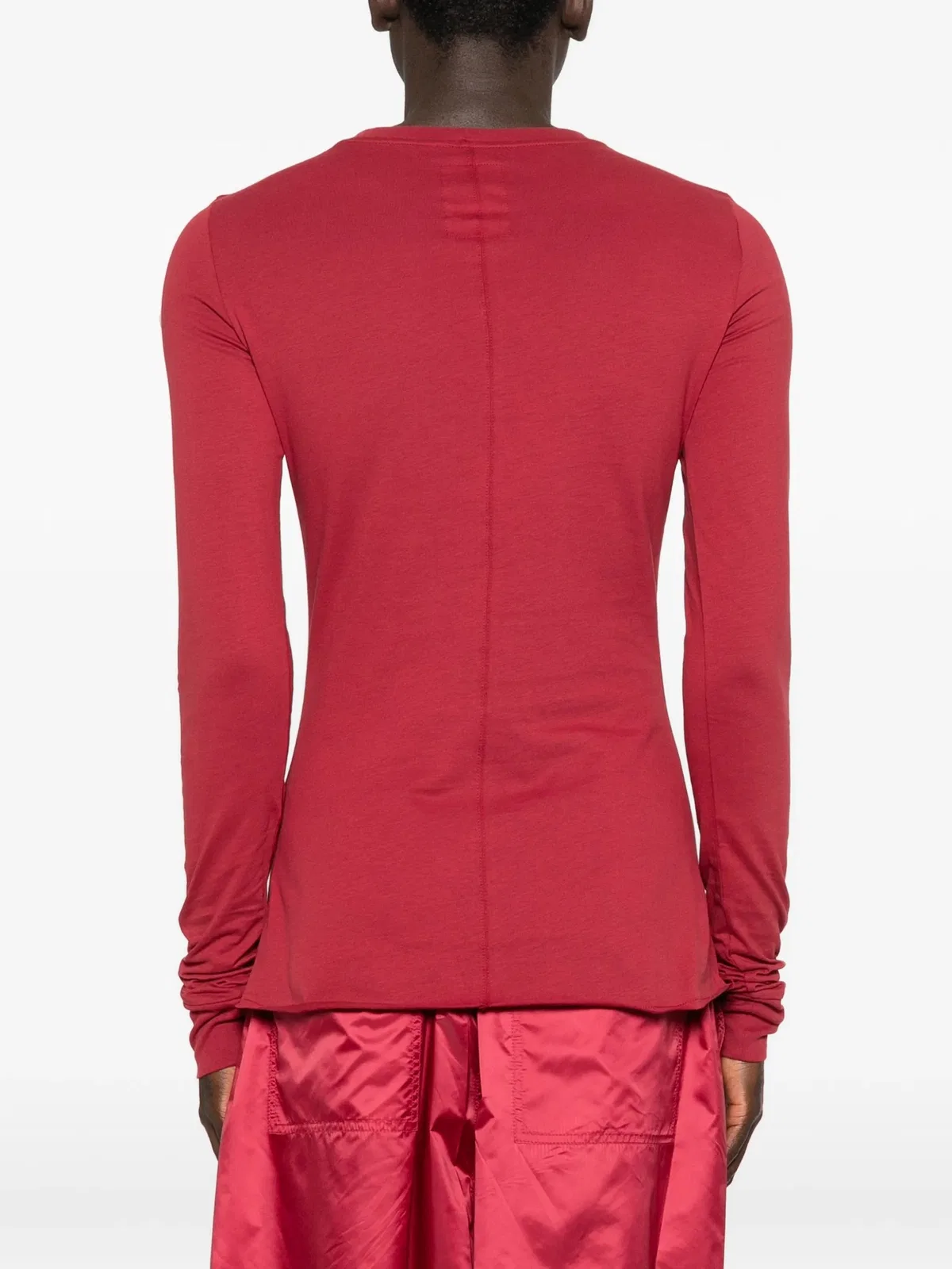 Moncler Rick Owens Red Cotton Knitted Girder T-Shirt